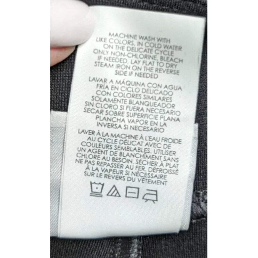 Cabi #6278 Fleggings Black Flared Leg Split Hem Ponte Knit Pull-On Pant SZ M
